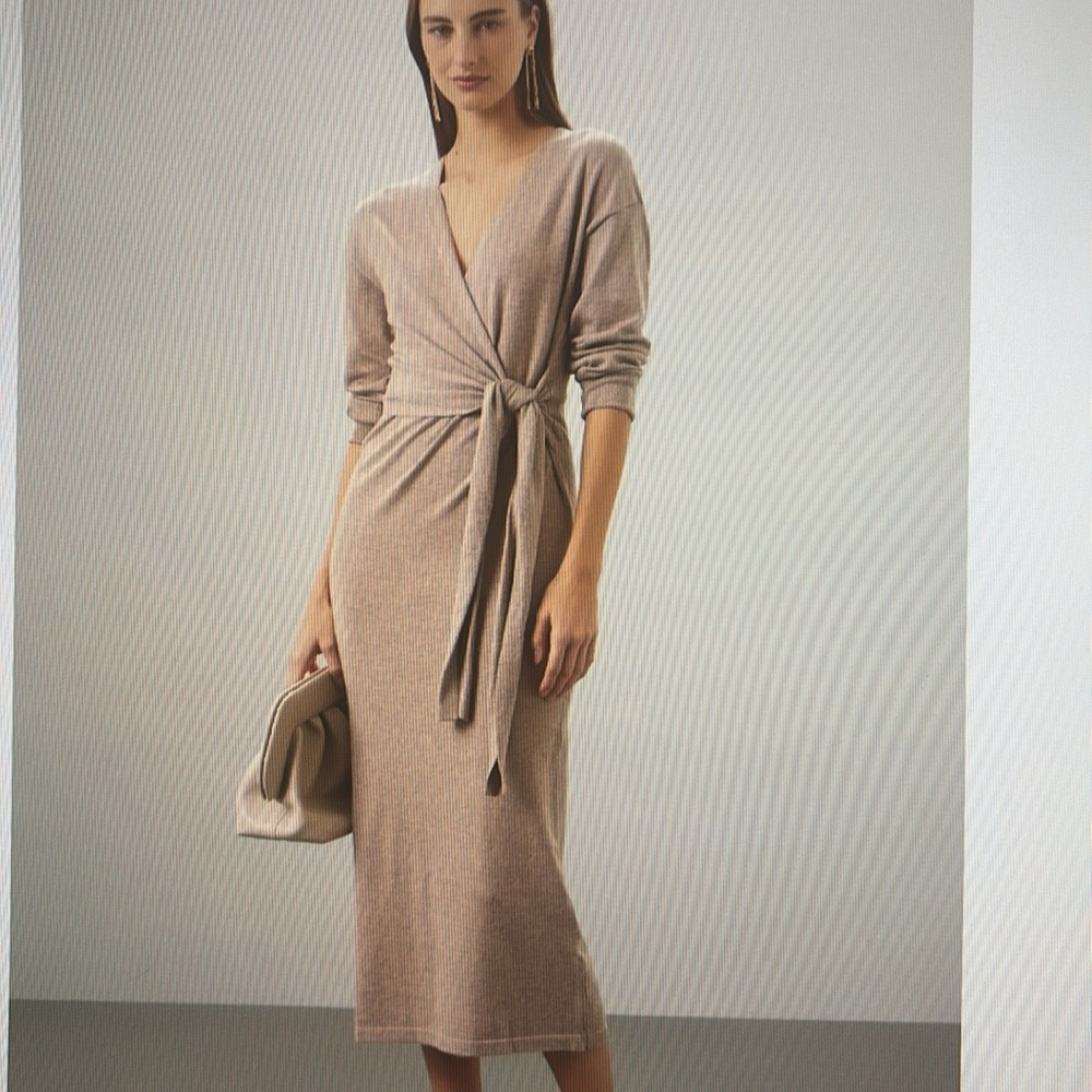 Modern Citizen Beige Wrap Dress